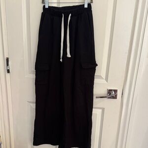 Katie J NYC Black wide leg sweatpants